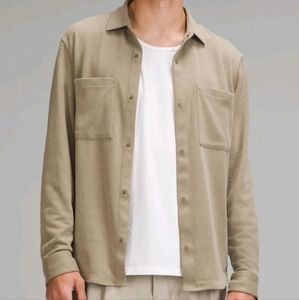 Lululemon Men's Soft Knit Overshirt Shacket XXL 2 Snap Up Zipper Pockets Shirt